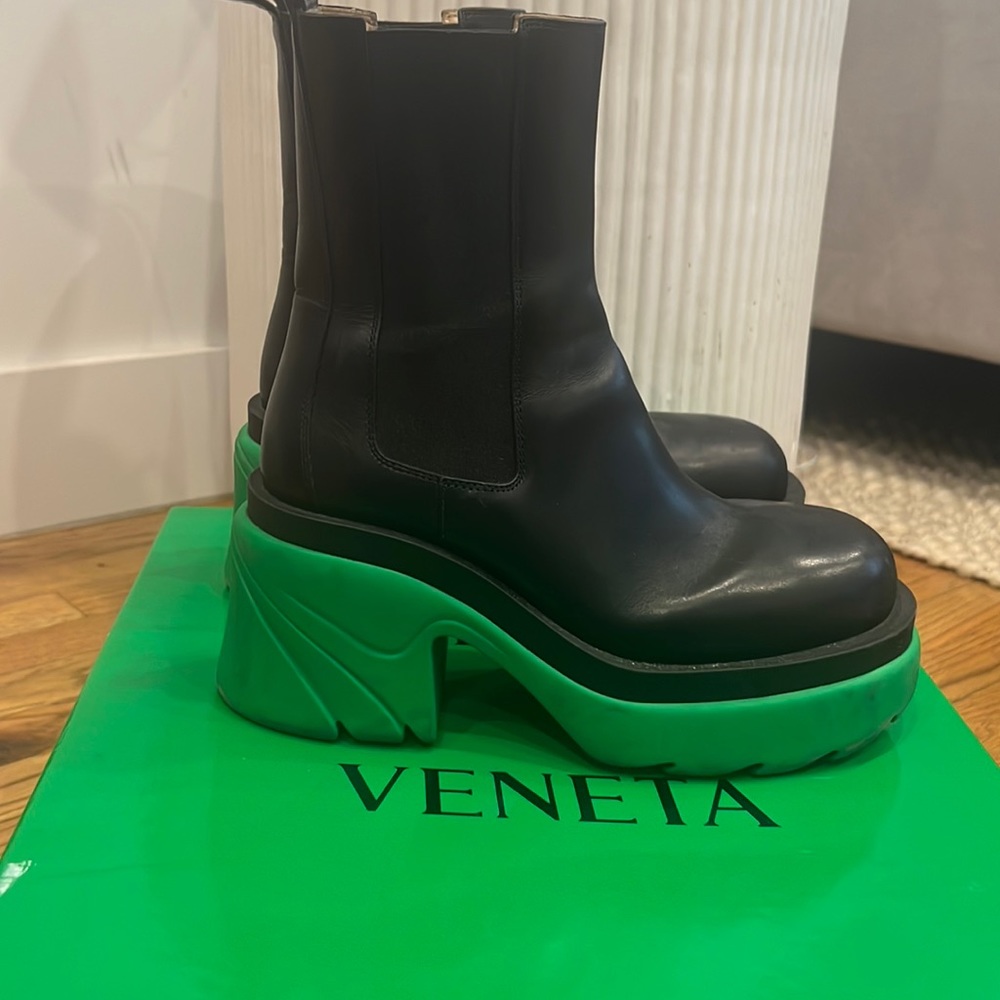 Bottega Veneta Flash Military Calf Black-Grass size 38.5